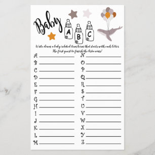 Prospectus 14 Cm X 21,6 Cm Baby shower baleine Beau jeu de rêve Bébé ABC