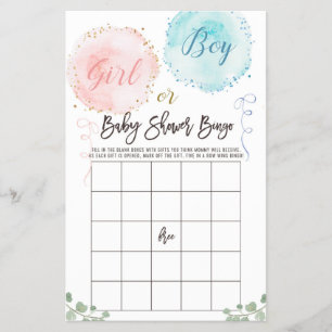 Prospectus 14 Cm X 21,6 Cm Baby shower Bingo Jeu