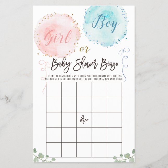 Prospectus 14 Cm X 21,6 Cm Baby shower Bingo Jeu (Devant)
