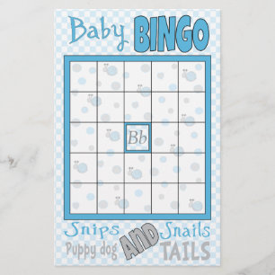 Prospectus 14 Cm X 21,6 Cm Baby shower BINGO "Snips and Snails"