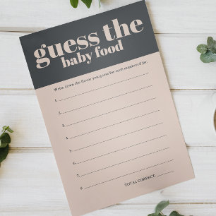 Prospectus 14 Cm X 21,6 Cm Baby shower Boho rose Grey Guess Baby Food Game