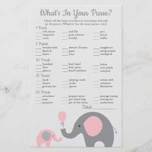 Prospectus 14 Cm X 21,6 Cm Baby shower d'éléphant rose Ce qui est dans votre 