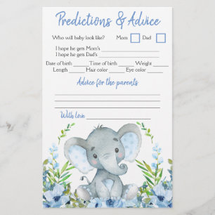 Prospectus 14 Cm X 21,6 Cm Baby Shower Double Jeu pour Garçon Éléphant