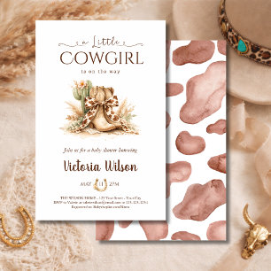 Prospectus 14 Cm X 21,6 Cm Baby Shower d'une Petite Cowgirl Bohème de l'Ouest