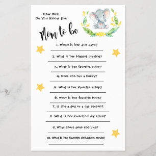 Prospectus 14 Cm X 21,6 Cm Baby shower Elephant Comme vous connaissez bien la