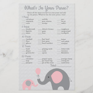 Prospectus 14 Cm X 21,6 Cm Baby Shower Eléphant Rose Qu'est-ce Qu'il y a dans