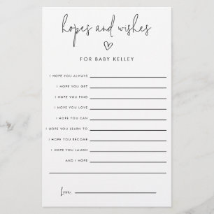 Prospectus 14 Cm X 21,6 Cm Baby shower Espoirs et souhaits Conseil Cartes pap