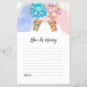 Prospectus 14 Cm X 21,6 Cm Ballons d'ours Baby shower Conseils Carte Flyer