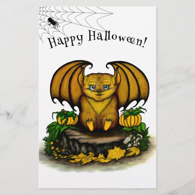Prospectus 14 Cm X 21,6 Cm Bat d'Halloween mignonne (Devant)