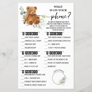 Prospectus 14 Cm X 21,6 Cm Bear Greenery Whats sur votre téléphone Douche Gam