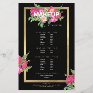 Prospectus 14 Cm X 21,6 Cm Beauty Florals Maquillage Artiste Gras Noir
