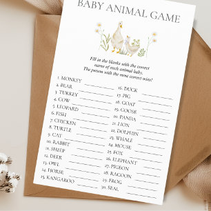 Prospectus 14 Cm X 21,6 Cm Bébé Animal Jeu Baby shower d'oie sotte