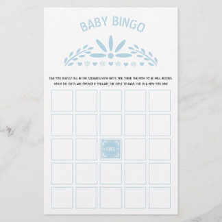 Prospectus 14 Cm X 21,6 Cm Bébé bleu Papel Picado Baby Boy Shower Bingo