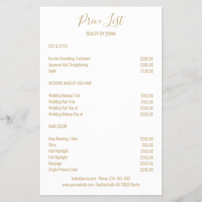 Prospectus 14 Cm X 21,6 Cm Beige blanc simple (Devant)