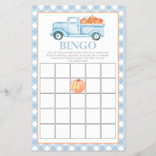 Prospectus 14 Cm X 21,6 Cm Bingo Baby Shower camion bleu citrouille