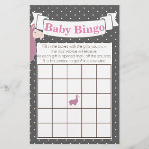 Prospectus 14 Cm X 21,6 Cm Bingo de Baby shower de Llama rose