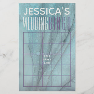 Prospectus 14 Cm X 21,6 Cm Bingo de Fête de Mariage Turquoise et Lilas