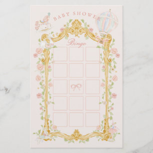 Prospectus 14 Cm X 21,6 Cm Bingo pour baby shower carrousel de princesse de c