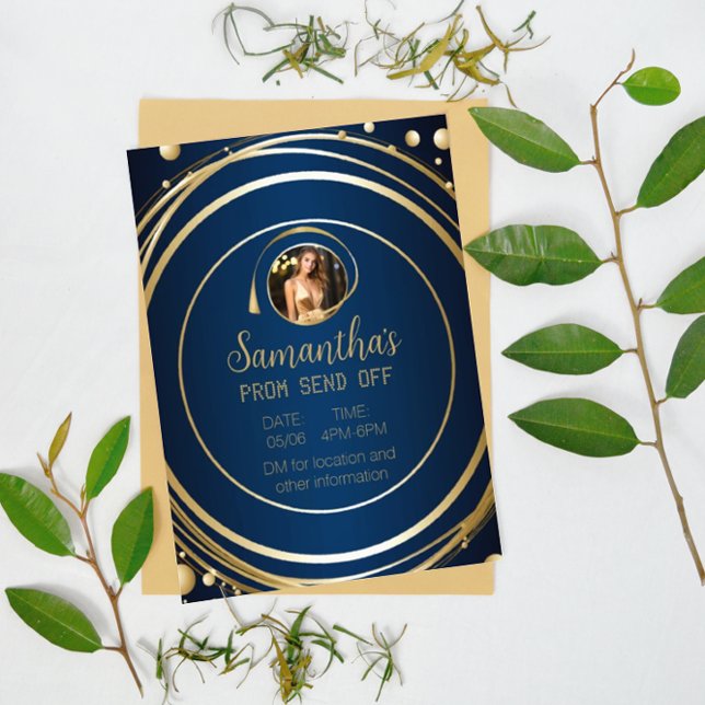Prospectus 14 Cm X 21,6 Cm Bleu et Gold Luxy Prom Envoyer (Créateur téléchargé)