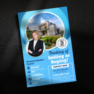 Prospectus 14 Cm X 21,6 Cm Blue Immobilier Market Report Realtor & Broker