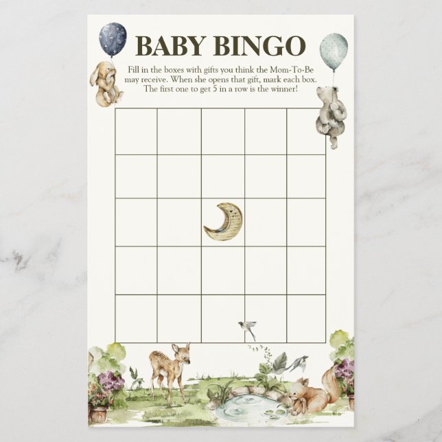 Prospectus 14 Cm X 21,6 Cm Bois Animaux Genre Neutre Baby Bingo Jeu (Devant)