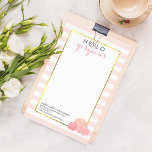 Prospectus 14 Cm X 21,6 Cm Bonjour magnifique rose de la bande et de la pivoi<br><div class="desc">Hey magnifique ! Nos jolis prospectus sont dotés d'un délicat arrière - plan rose rayé, d'une bordure en faux or, et d'un groupe de pivoines dans de jolis tons roux avec "Hello Gorgeous" en haut en gris et rose éditable texte. Votre nom, titre et coordonnées apparaissent en bas. Ajoutez vos...</div>