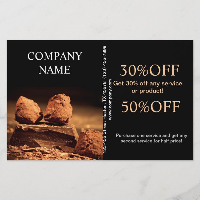 Prospectus 14 Cm X 21,6 Cm boulangerie dessert sucreries chocolat confiserie (Devant)