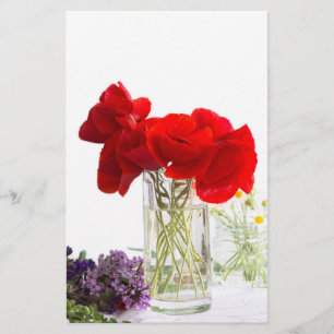 Prospectus 14 Cm X 21,6 Cm Bouquet de pavots rouges