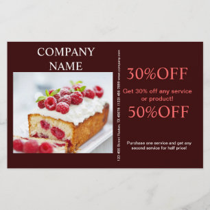 Prospectus 14 Cm X 21,6 Cm Boutique de gâteau de dessert moderne