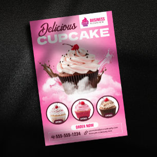 Prospectus 14 Cm X 21,6 Cm Boutique de Pâtisserie Moderne Gâteaux Desserts Cu