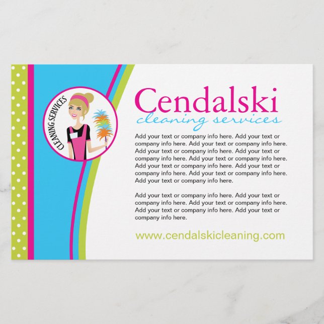 Prospectus 14 Cm X 21,6 Cm Brochure de service de nettoyage (Devant)