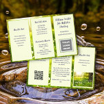 Prospectus 14 Cm X 21,6 Cm Brochure du logo de Green Space Business<br><div class="desc">Brochure de prospectus pour les petites entreprises pour customiser des deux côtés et se plier en trois. L'arrière - plan à thème de la nature est l'herbe verte avec des fleurs et le soleil. Tout le texte est violet foncé. Chaque côté de ce papier de format 5x8 comporte trois sections...</div>