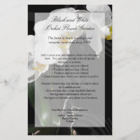 Brochure noire, programme de mariage, menu ou autr
