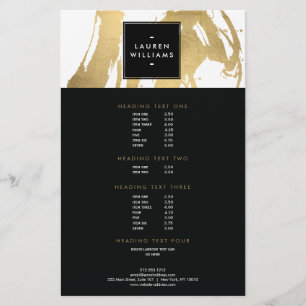 Prospectus 14 Cm X 21,6 Cm Brochures Abstraites Faux Gold en blanc