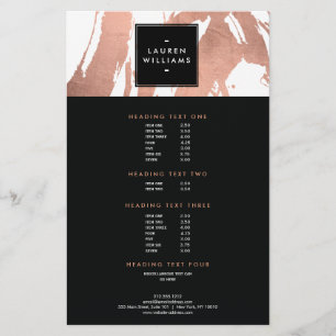 Prospectus 14 Cm X 21,6 Cm Brochures Abstraites Rose or sur blanc