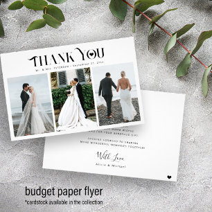 Prospectus 14 Cm X 21,6 Cm Budget 3 collage de photos remerciement de mariage