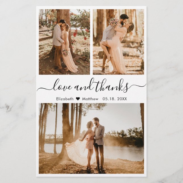 Prospectus 14 Cm X 21,6 Cm Budget 3 Photo Collage Mariage Merci (Devant)