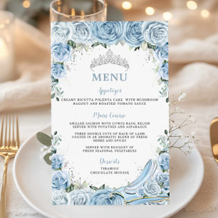 Prospectus 14 Cm X 21,6 Cm Budget Bébé Bleu Floral Sweet 16 Quinceañera Menu