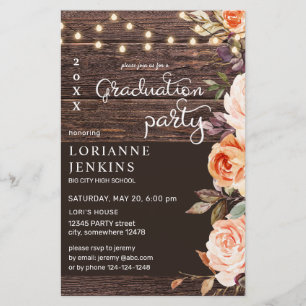 Prospectus 14 Cm X 21,6 Cm Budget Blush & Peach Floral Rustic Grad MOUM