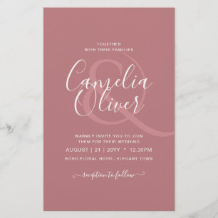 Prospectus 14 Cm X 21,6 Cm BUDGET Dusty Rose MONOCHROME Mariage