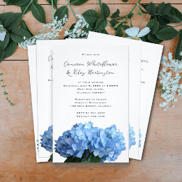 Prospectus 14 Cm X 21,6 Cm Budget Faire-part de mariage Blue Hydrangea Fleurs