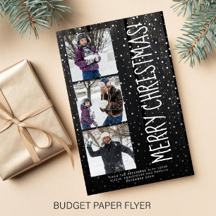 Prospectus 14 Cm X 21,6 Cm Budget Joyeux Noël 3 photo rustique Carte de vacan