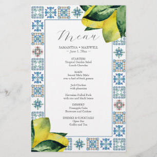 Prospectus 14 Cm X 21,6 Cm Budget Mariage Menus Italien Amalfi Carrelage
