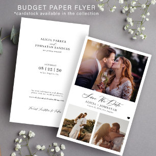 Prospectus 14 Cm X 21,6 Cm Budget moderne 3 photos mariage faire part de date