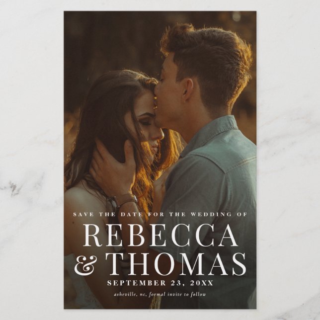 Prospectus 14 Cm X 21,6 Cm Budget Moderne Photo Overlay Mariage Enregistrer l (Devant)