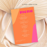 Prospectus 14 Cm X 21,6 Cm Budget moderne rétro abstrait menu mariage modèle<br><div class="desc">Formes Abstraites rétro style vintage unique budget abordable menu mariage flyer avec typographie audacieuse dans un moderne dynamique magenta rose chaud et orange chic palette de couleurs. Veuillez noter que toutes les couleurs sont modifiables. Convient pour les mariages contemporains décontractés. S'IL VOUS PLAÎT LIRE CECI AVANT D'ACHETER! Il s'agit d'une...</div>