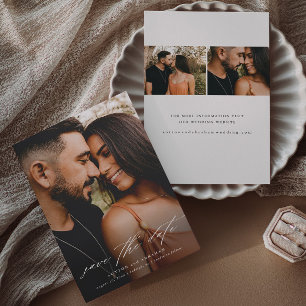 Prospectus 14 Cm X 21,6 Cm Budget Script Mariage Photo Enregistrer La Date