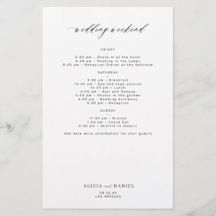 Prospectus 14 Cm X 21,6 Cm Budget simple mariage week-end itinéraire modèle