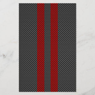 Prospectus 14 Cm X 21,6 Cm Burgundy Red Carbon Fiber Style Racing Stripes