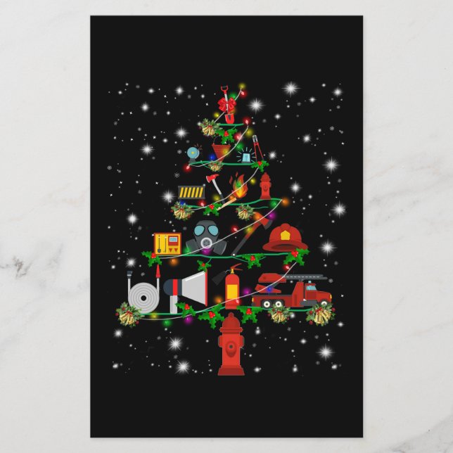 Prospectus 14 Cm X 21,6 Cm Cadeau pompier | Joyeux pompier de Noël Fun (Devant)